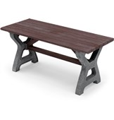 TRANSFORM TRAPLAST Plastový stůl PIKNIK smontovaný 1,7 / 73cm, Šedá + Hnědá